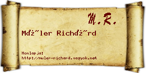 Müler Richárd névjegykártya